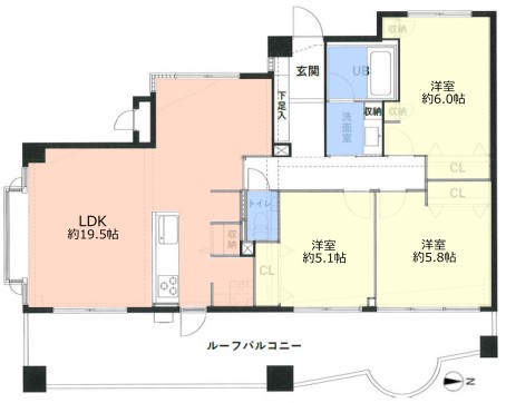 ダイアパレス成増Ⅱ4階　間取図
